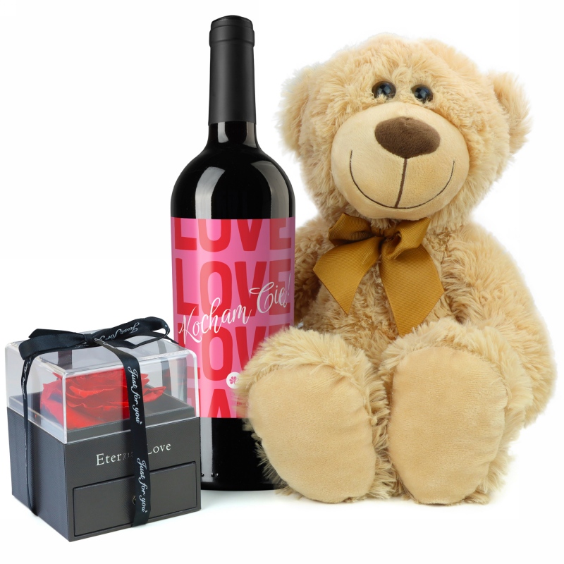 Zestaw dla Niej z wieczną różą i naszyjnikiem