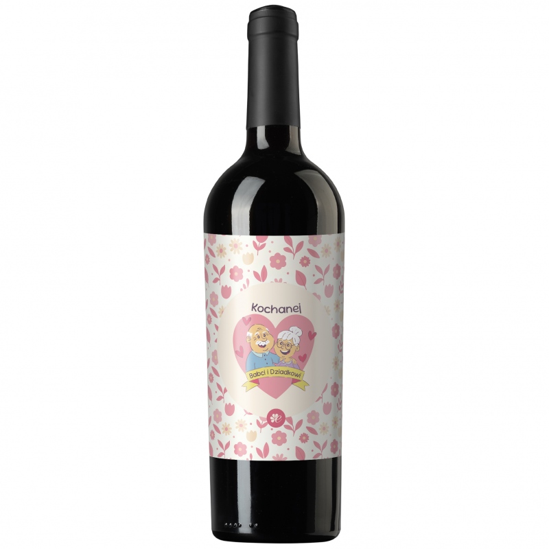 Wino czerwone Kochanej Babci i Dziadkowi