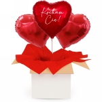 Trzy serca Kocham Cię - Balony z helem