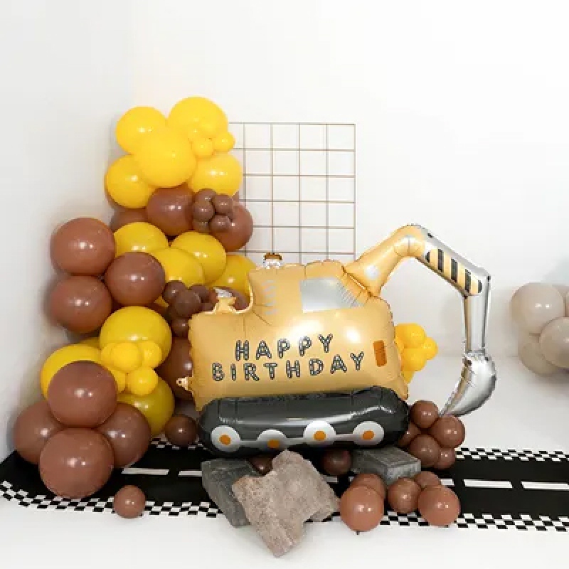 Koparka Happy Birthday - Balon